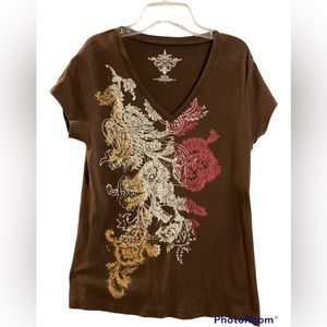 Tommy Hilfiger Brown Floral Tee